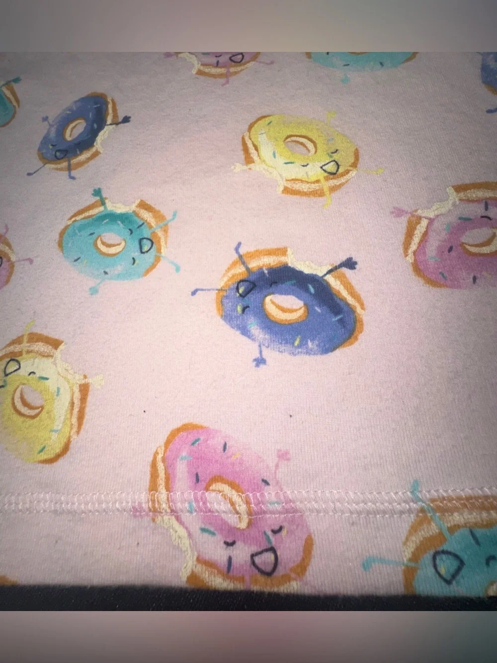 GAP Pink Kids Sleep Pajama Set with Multicolor Donut Print size 12